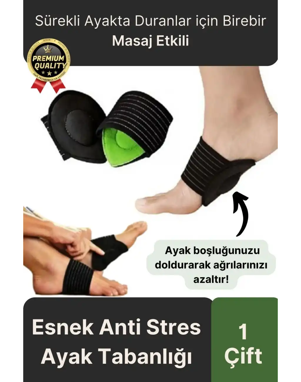 Esnek Yumuşak Çok Ayakta Kalma Yoğun İş Boşluk Destekleyici Anti Stres Ayak Tabanlığı-1 Adet