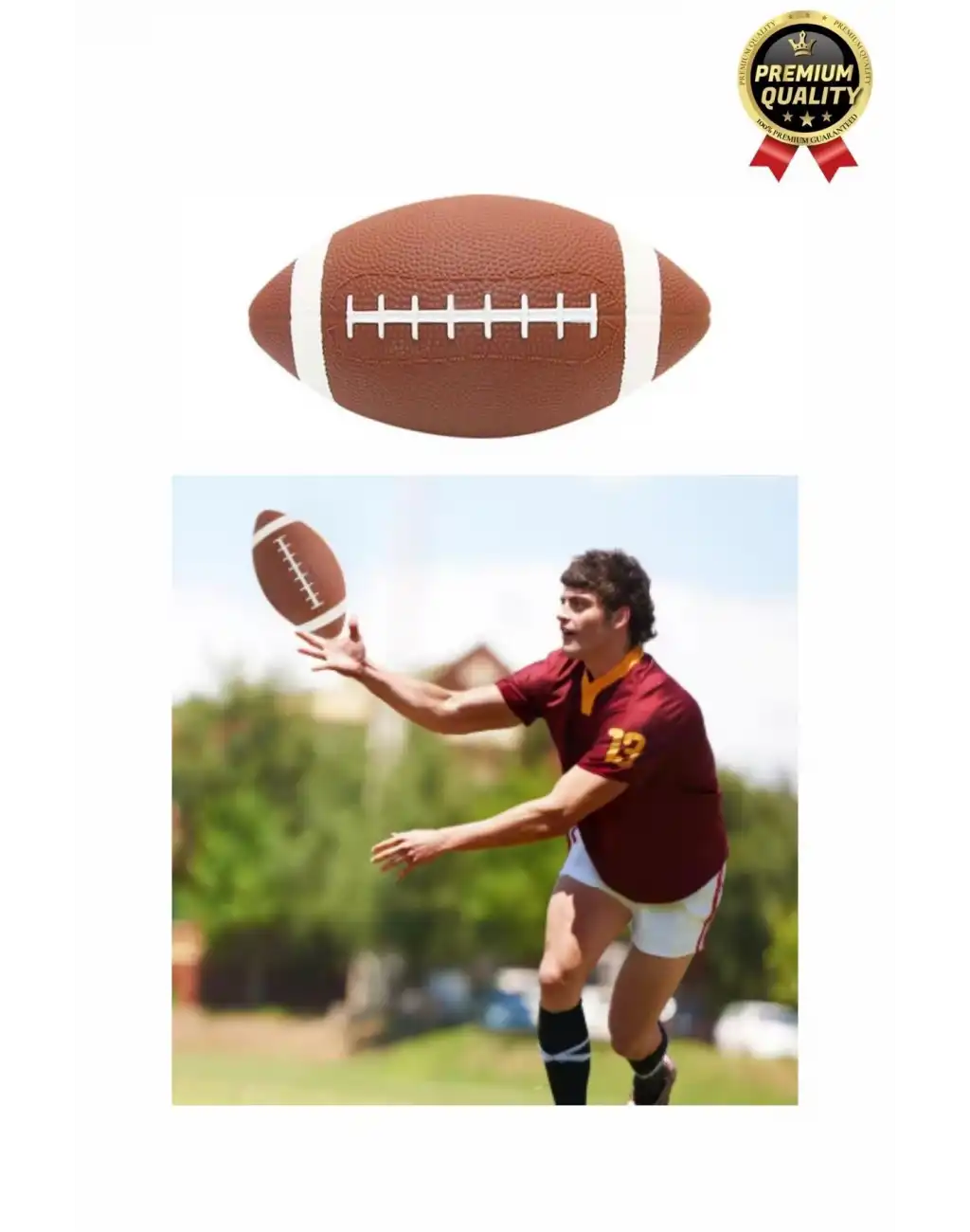 Profesyonel Dayanıklı Maç Antreman Spor Genç Eğlence Oyun Rugby Kauçuk Amerikan Futbol Topu - 1 Adet