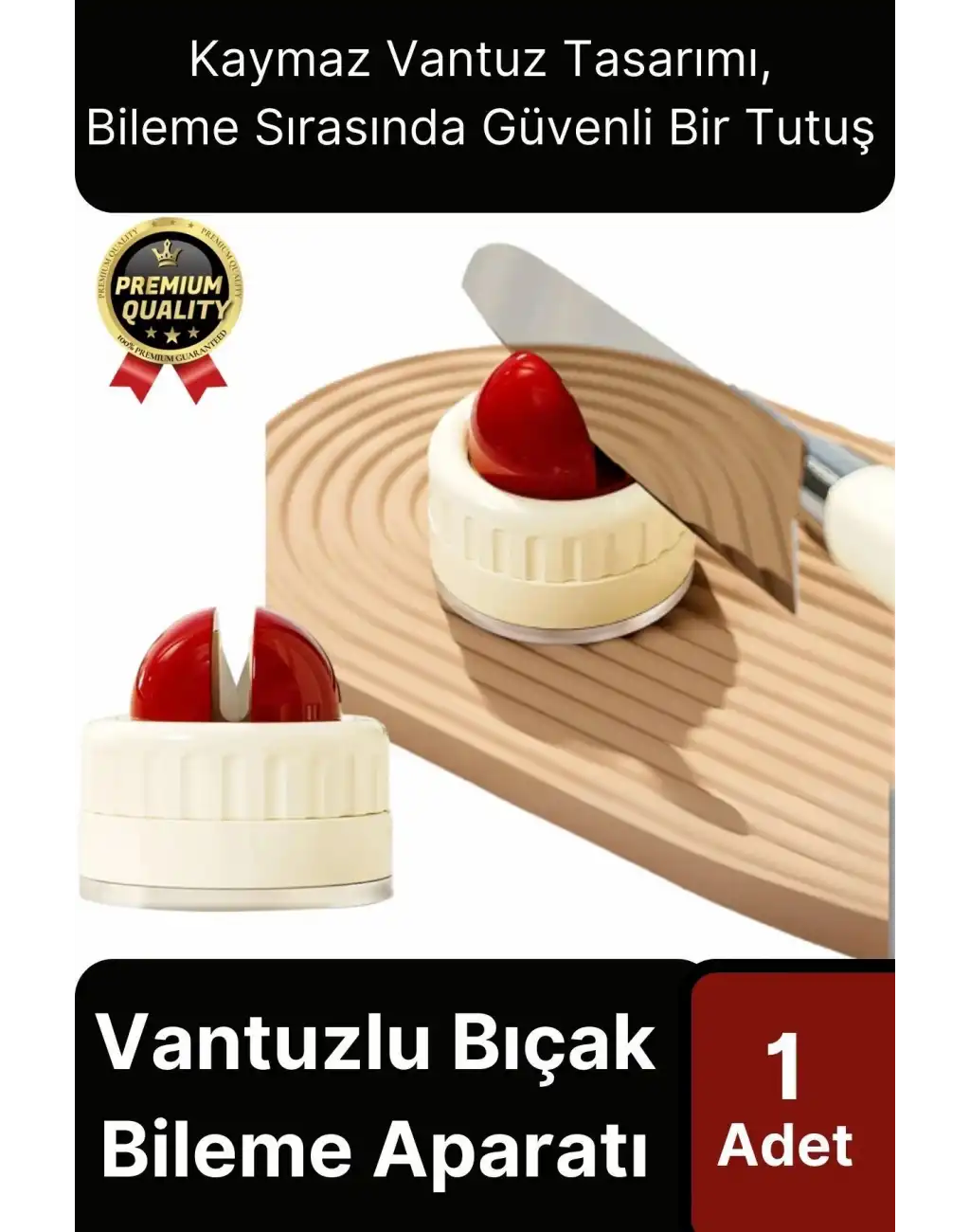 Premium Pratik Keskin Makas Şef Mutfak Paslanmaz Vantuzlu Mini Bıçak Bileme Aparatı Aleti - 1 Adet