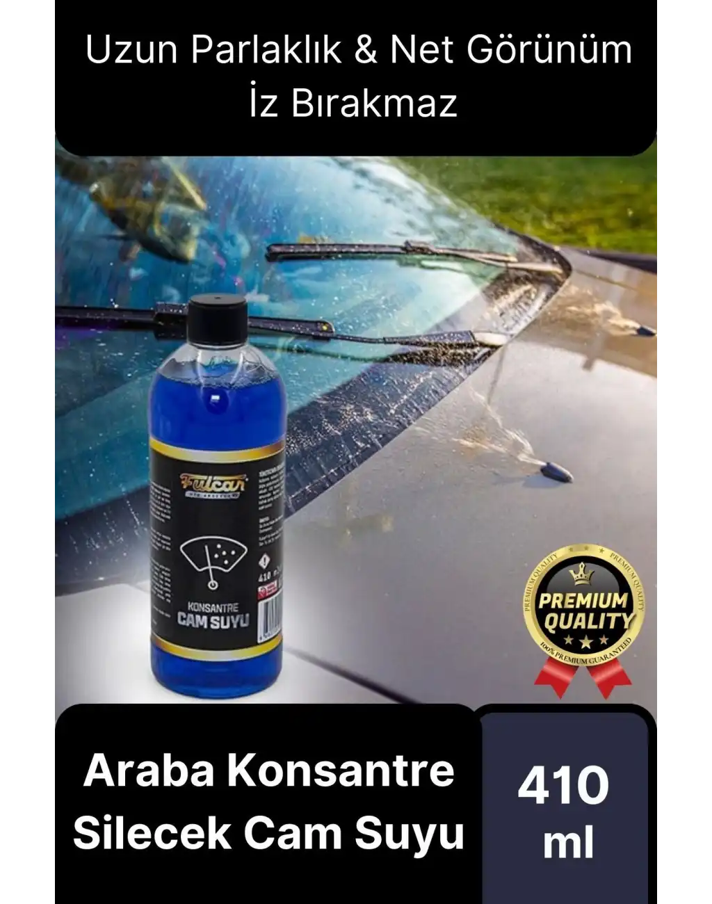 Kolay Kullanım Uzun Parlaklık Net Görünüm İz Bırakmaz Araba Oto Konsantre Silecek Cam Suyu 410 mL