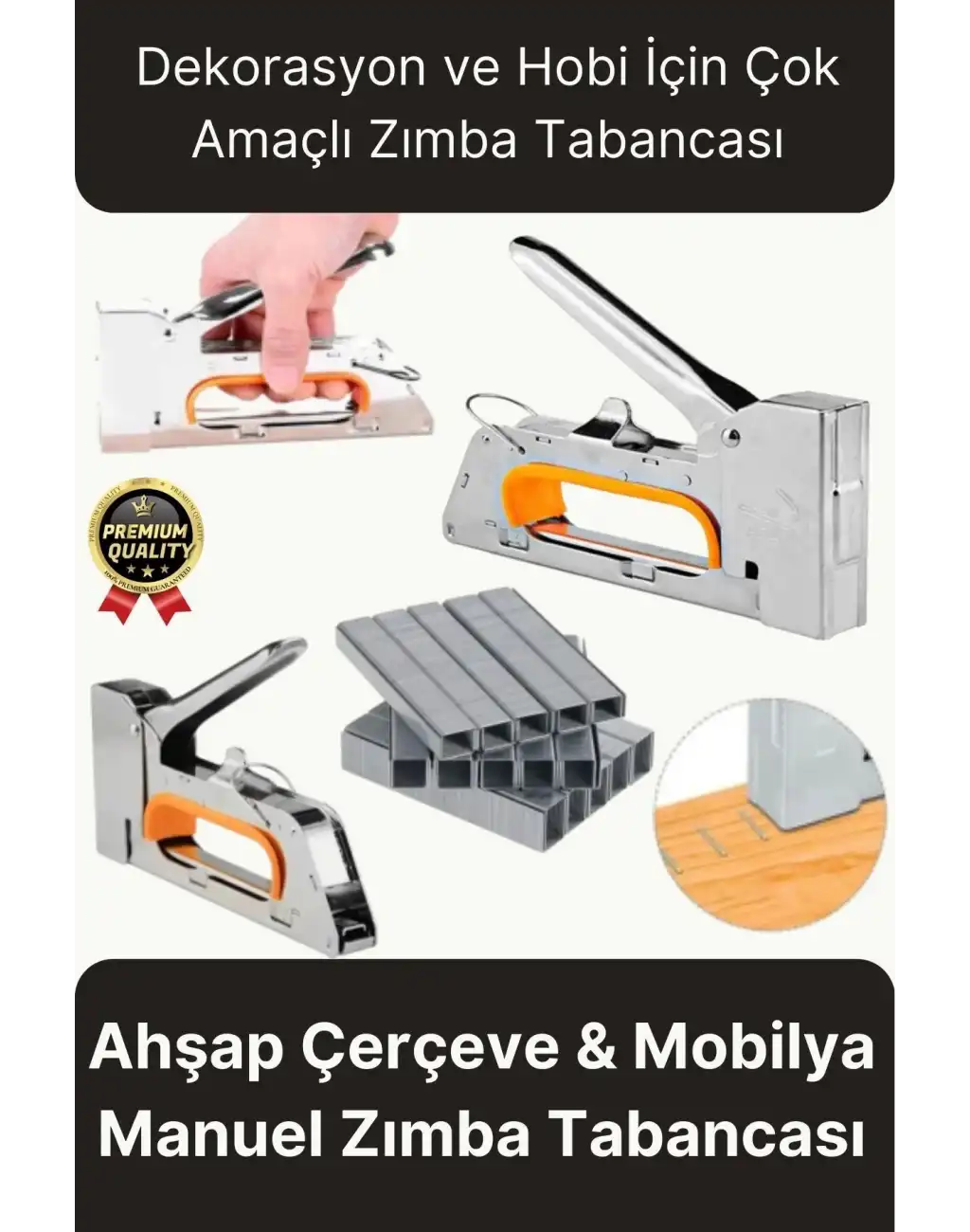 Çok Amaçlı Pratik Dekorasyon Hobi Koltuk Döşeme Çakma Mobilya Ahşap Çerçeve Manuel Zımba Tabancası