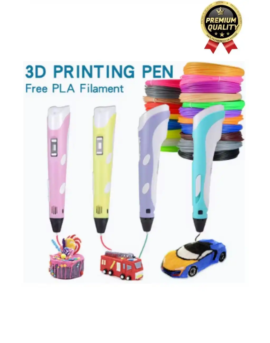 Çok Amaçlı Eğlence Hobi ABS Plastik Filament 3D Çocuk Renkli Üç Boyutlu Çizim Yazıcı Kalem Printer