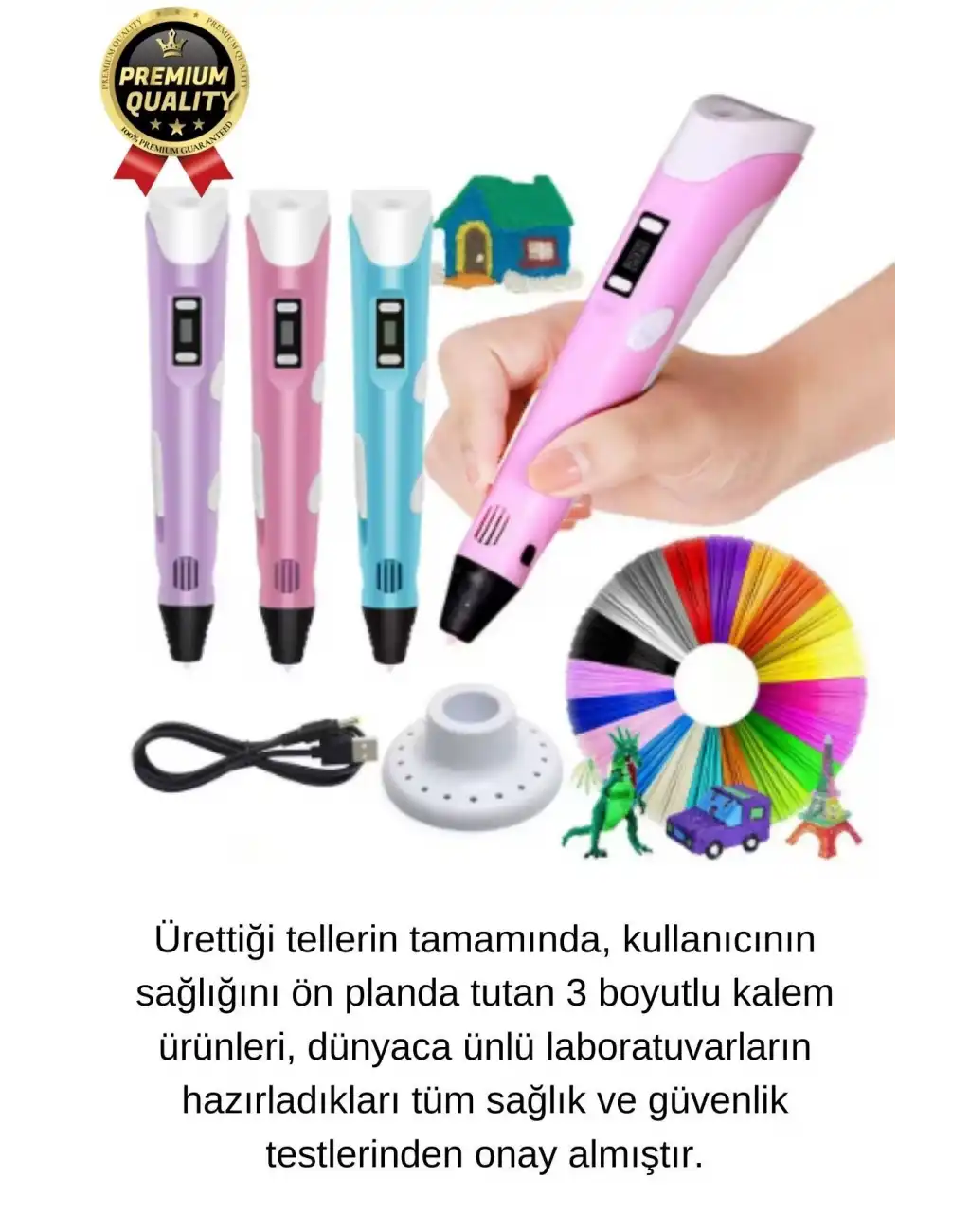 Çok Amaçlı Eğlence Hobi ABS Plastik Filament 3D Çocuk Renkli Üç Boyutlu Çizim Yazıcı Kalem Printer