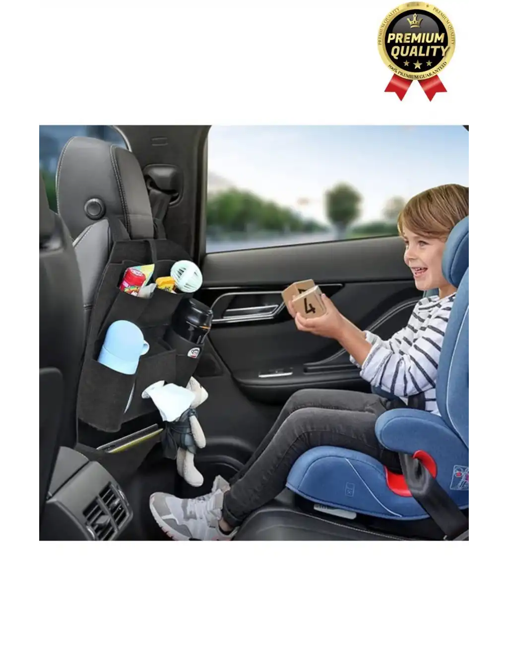 Özel Üretim Oto Aksesuarı 7 Cepli Keçe Koltuk Arkası Organizeri Araç İçi Eşya Çanta Düzenleyici