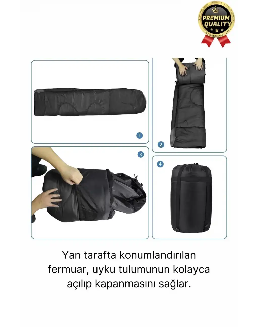 Premium Ultra Konforlu Nefes Alan Çift Kaplama Su Geçirmez Polar Kumaş Kamp Uyku Tulumu -10 Derece