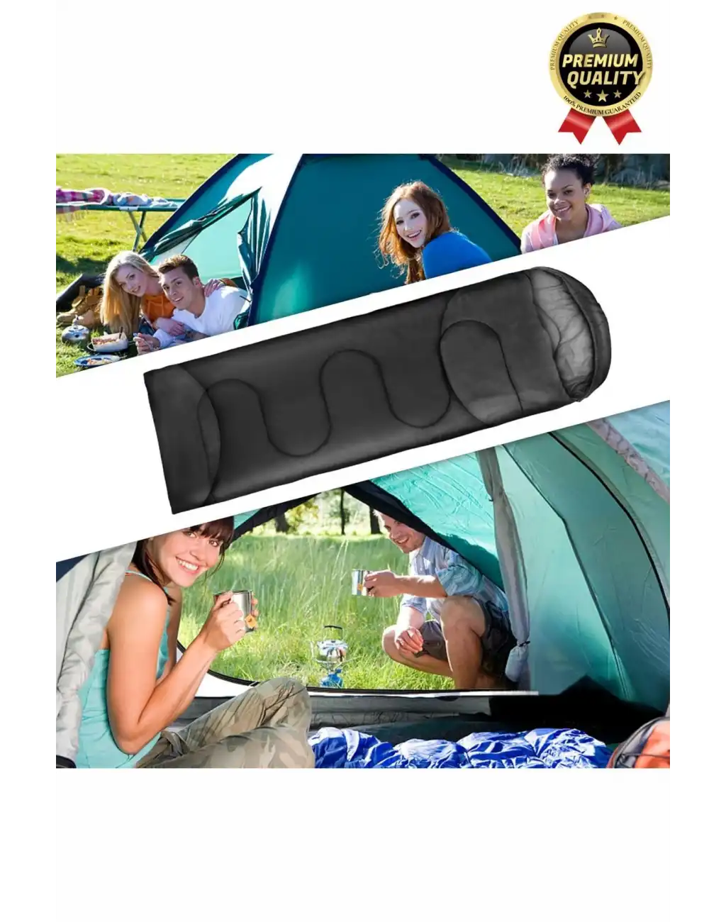 Premium Ultra Konforlu Nefes Alan Çift Kaplama Su Geçirmez Polar Kumaş Kamp Uyku Tulumu -10 Derece