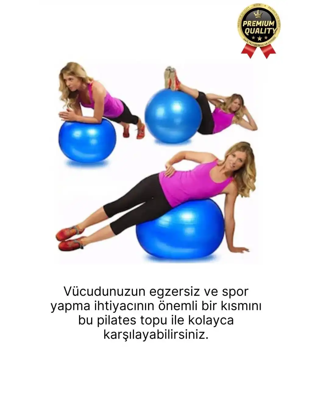 Premium Mini Gymball 20cm Jimnastik Denge Fitness Spor Şişirme Pompası Hediyeli Mavi Pilates Topu