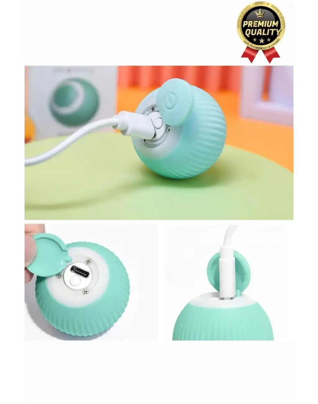 Dayanıklı 3 Modlu Otomatik Hareket Eden Interaktif 360 Derece Dönebilen Oyuncak Kedi Köpek Topu