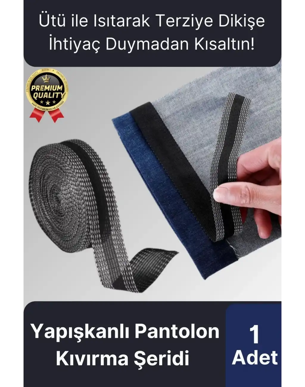 Dayanıklı Güçlü Polyester Esnek Kendinden Yapışkanlı Pantolon Kumaş Kıvırma Yapıştırma Bandı Şeridi