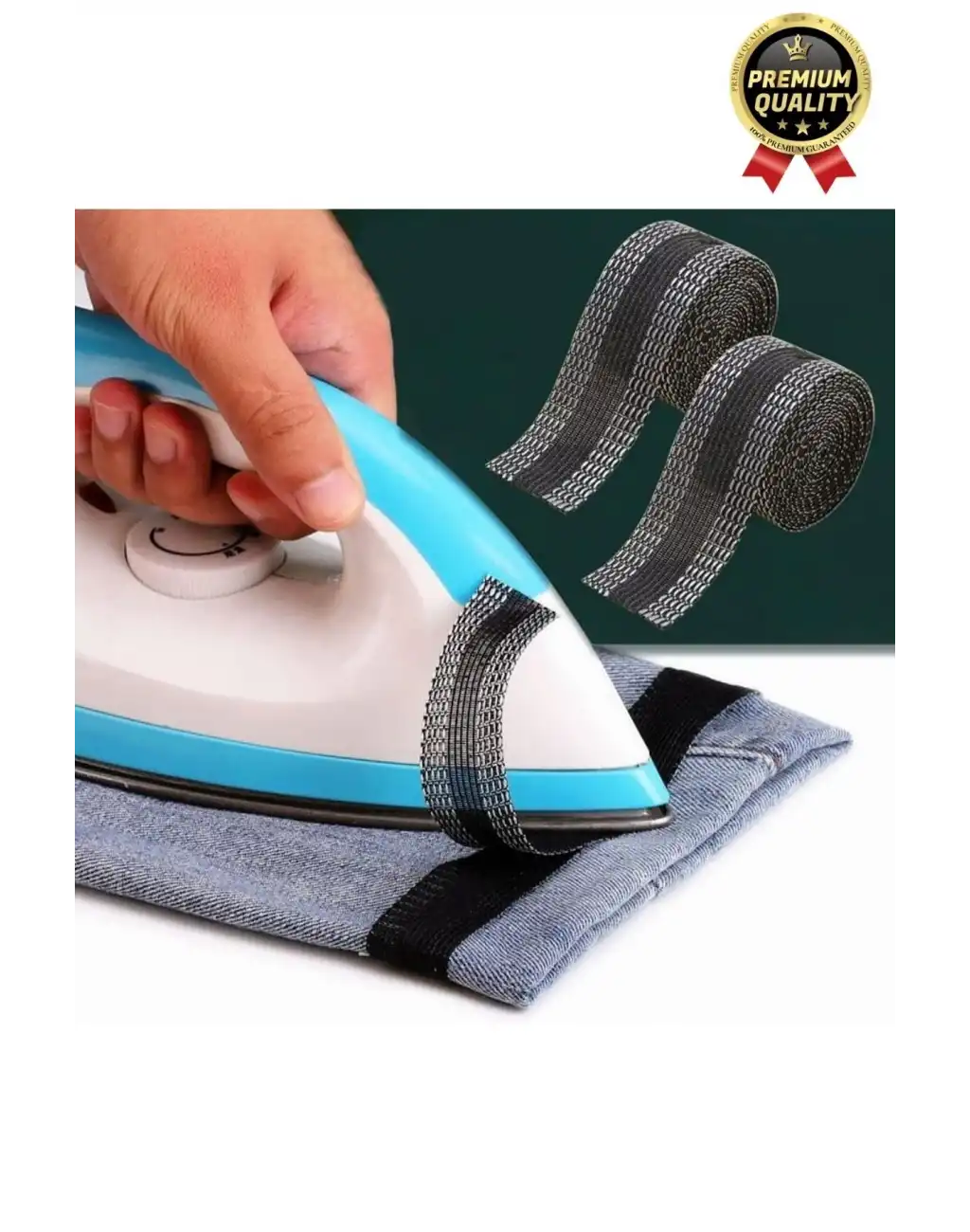 Dayanıklı Güçlü Polyester Esnek Kendinden Yapışkanlı Pantolon Kumaş Kıvırma Yapıştırma Bandı Şeridi