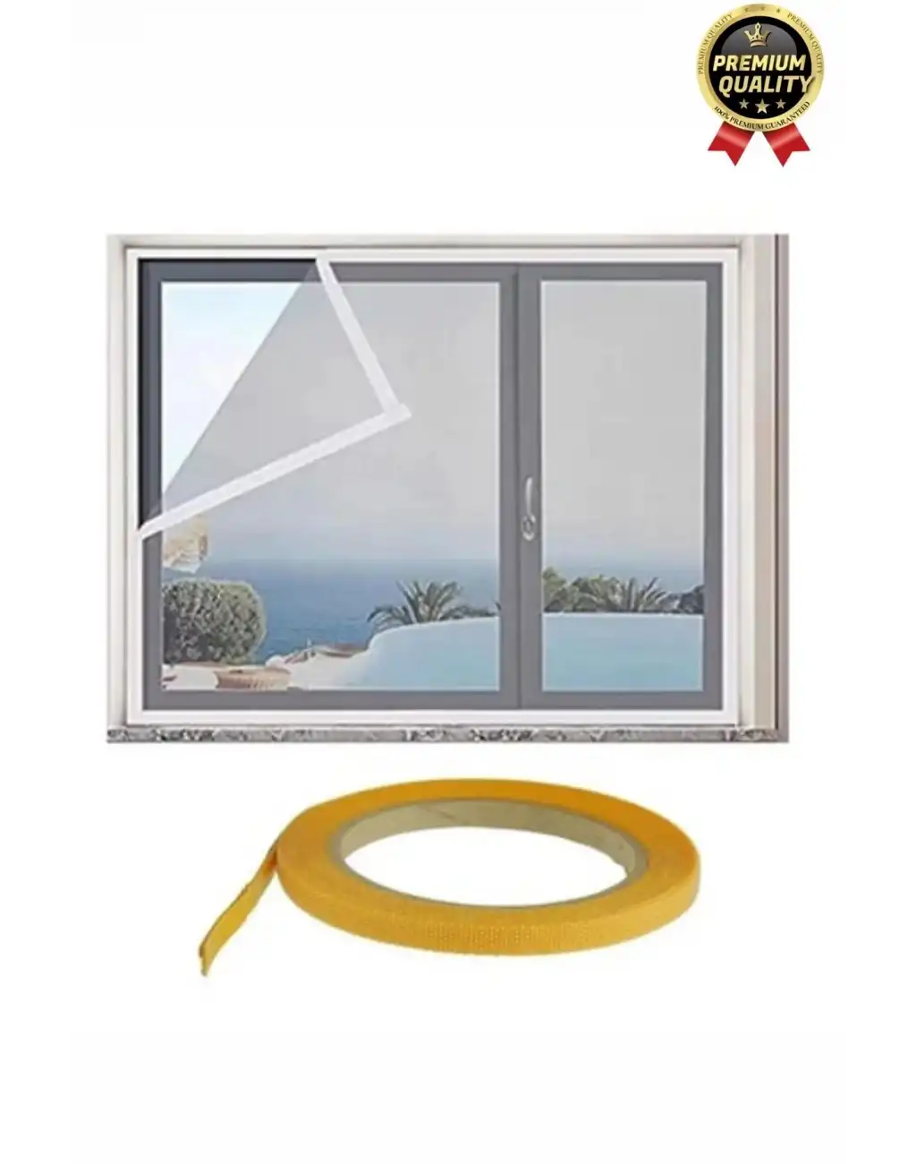 Premium Seri Güçlü Kendinden Yapışkanlı Ahşap Pencere Kapı Sineklik Tülü Yedek 4mt Cırt Bant-1 Adet