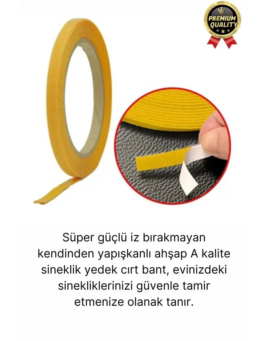 Premium Seri Güçlü Kendinden Yapışkanlı Ahşap Pencere Kapı Sineklik Tülü Yedek 4mt Cırt Bant-5 Adet