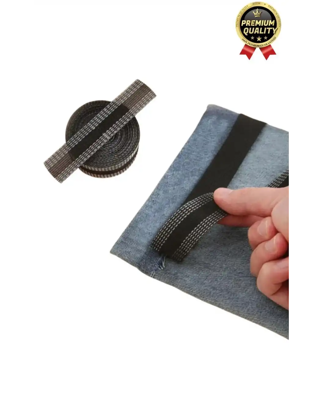 Dayanıklı Polyester Esnek Kendinden Yapışkanlı Pantolon Kumaş Kıvırma Yapıştırma Bandı Şeridi-2 Adet