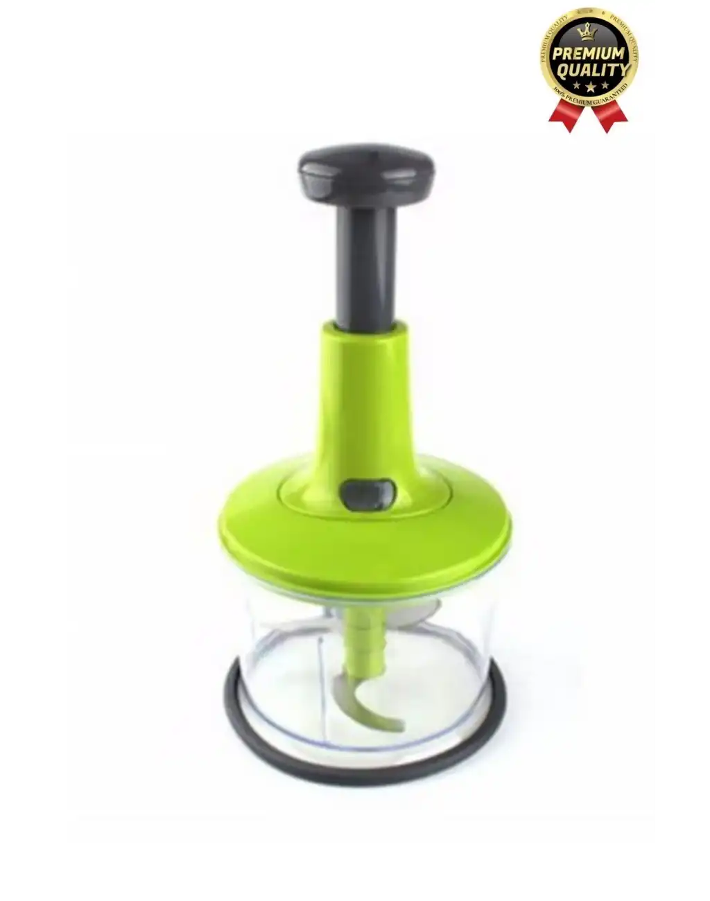 Premium Pratik Paslanmaz Çelik Sebze Meyve Soğan Doğrama Bıçaklı Üstten Basmalı El Rondosu Blender