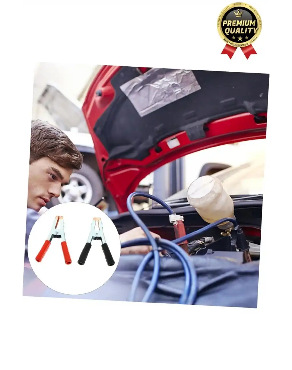 Profesyonel Yay Mekanizmalı Güçlü Artı Eksi Küçük Boy 2li Kaynak Akü Takviye Kablo Maşası Pensesi