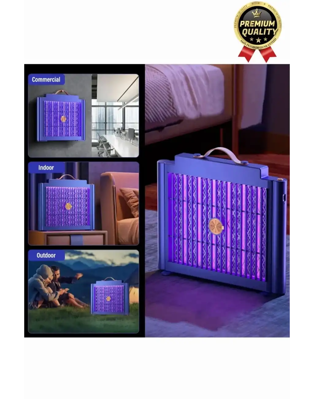 Yüksek Güç Elektrikli Uv Şarjlı Zincirli Askı Çift Taraflı Florasan Izgara Sinek Sivrisinek Öldürücü