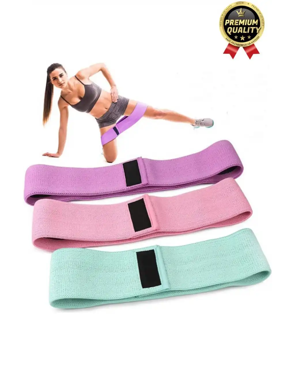 Dayanıklı Kaliteli Yumuşak Orta Sert Ebat 3lü Squat Pilates Fitness Spor Egzersiz Direnç Bandı Seti