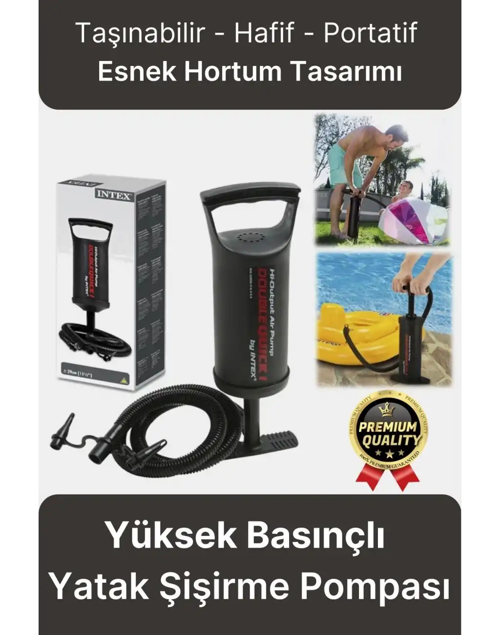 Çok Amaçlı Taşınabilir Hafif Portatif Yüksek Basınçlı Şişme Yatak Havuz Şişirme Manuel El Pompası