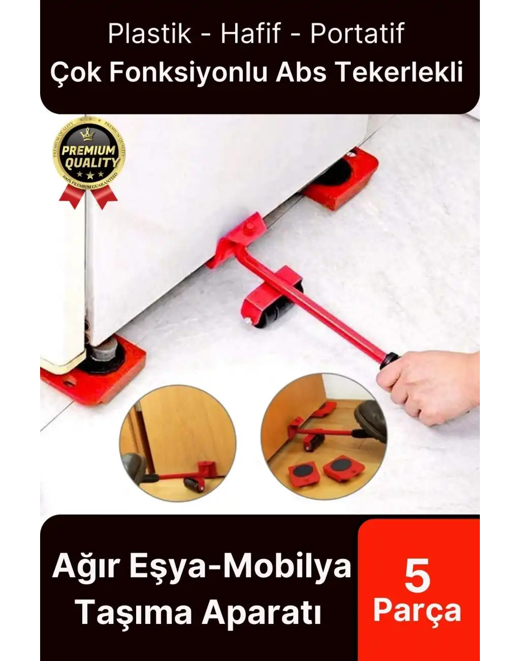 Çok Fonksiyonlu Abs Tekerlekli Ağır Beyaz Eşya Mobilya Krikolu Taşıma Kaydırma Aleti Aparatı Seti