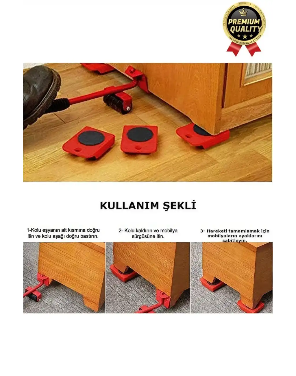 Çok Fonksiyonlu Abs Tekerlekli Ağır Beyaz Eşya Mobilya Krikolu Taşıma Kaydırma Aleti Aparatı Seti