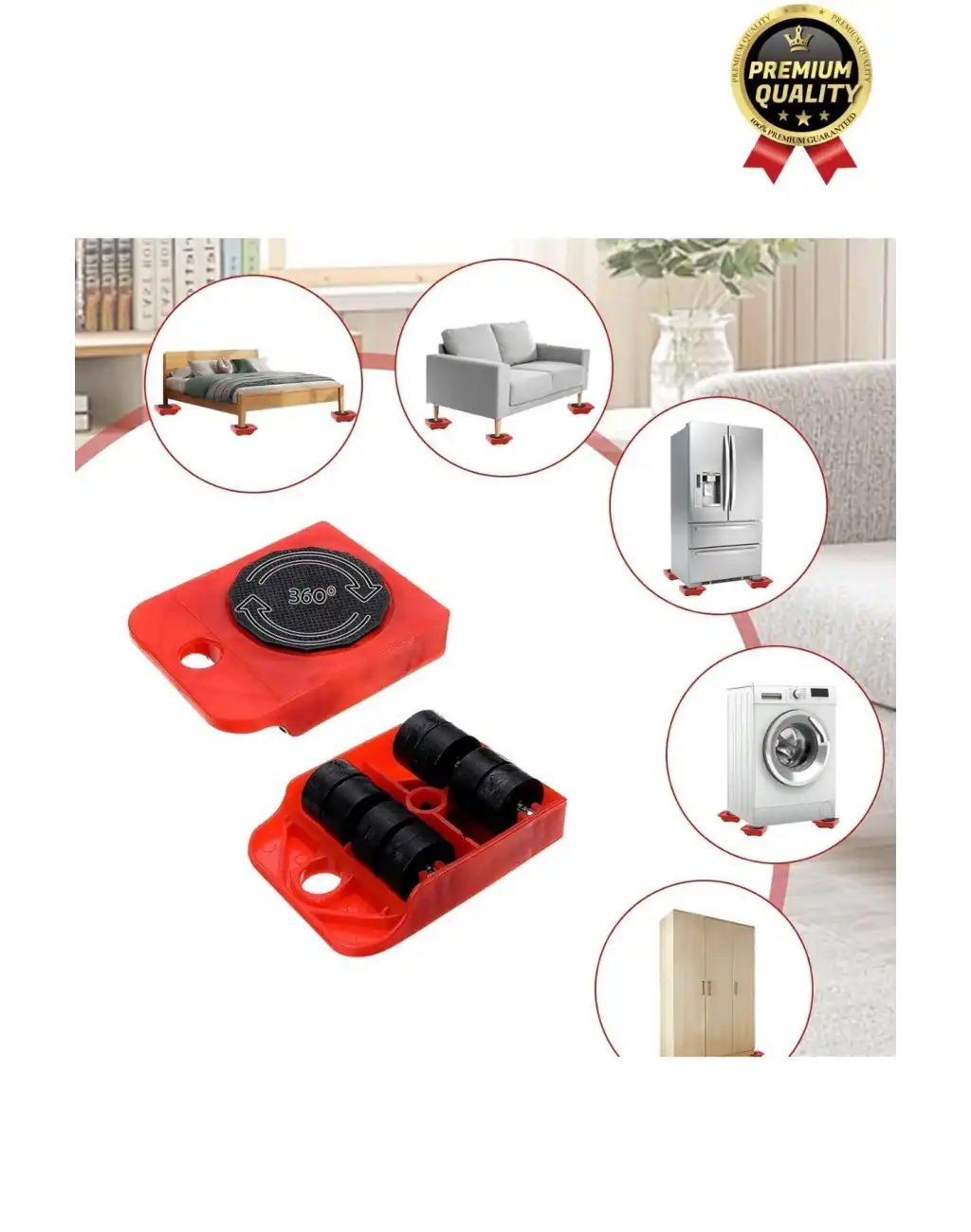 Çok Fonksiyonlu Abs Tekerlekli Ağır Beyaz Eşya Mobilya Krikolu Taşıma Kaydırma Aleti Aparatı Seti