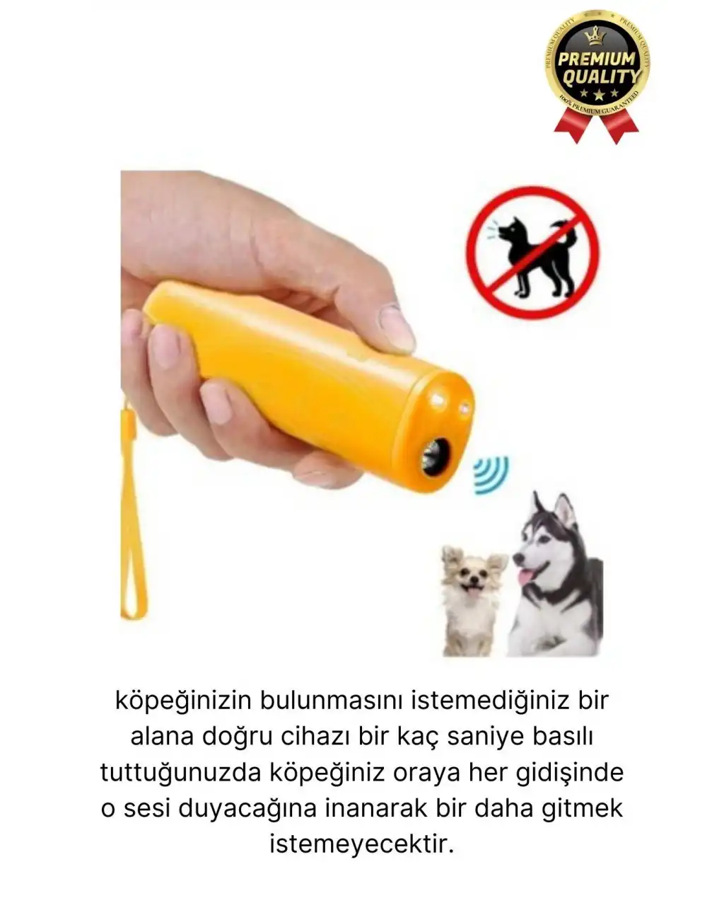 Premium Susturucu Sensör Pilli 9Volt 150 Desibel Ledli Flaş Ultrasonik Köpek Eğitici Cihaz