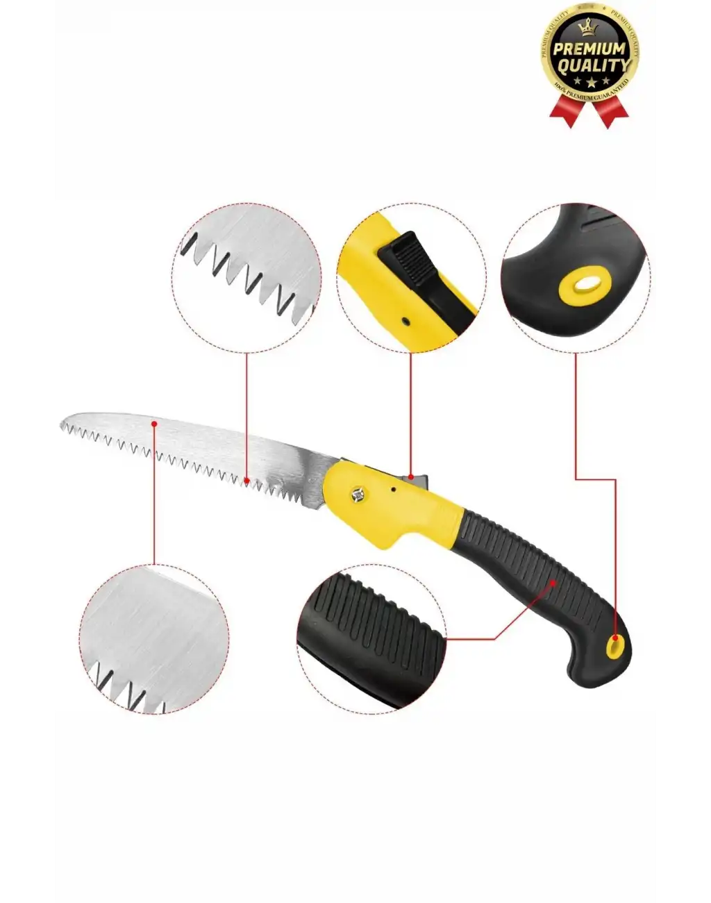 Dayanıklı Kaliteli Paslanmaz Çelik Döner Saplı Kamp Bahçe Katlanır Budama Testeresi Çakı Tipi 180 Mm