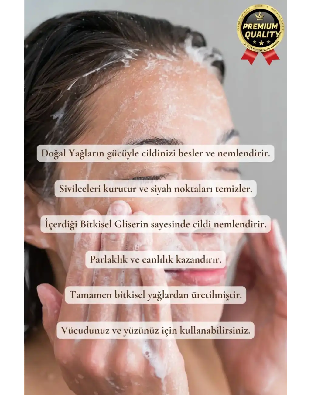 Organik Ferah Koku Cilt Bariyerini Güçlendirir Nemlendirir Parçacıklı %100 Doğal Lavanta Sabunu