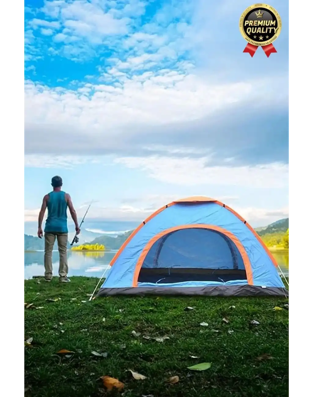 Ultra Dayanıklı Kolay Kurulum Taşıma Çantalı Su Geçirmez Sineklikli Tüllü 2-3 Kişilik Kamp Çadırı