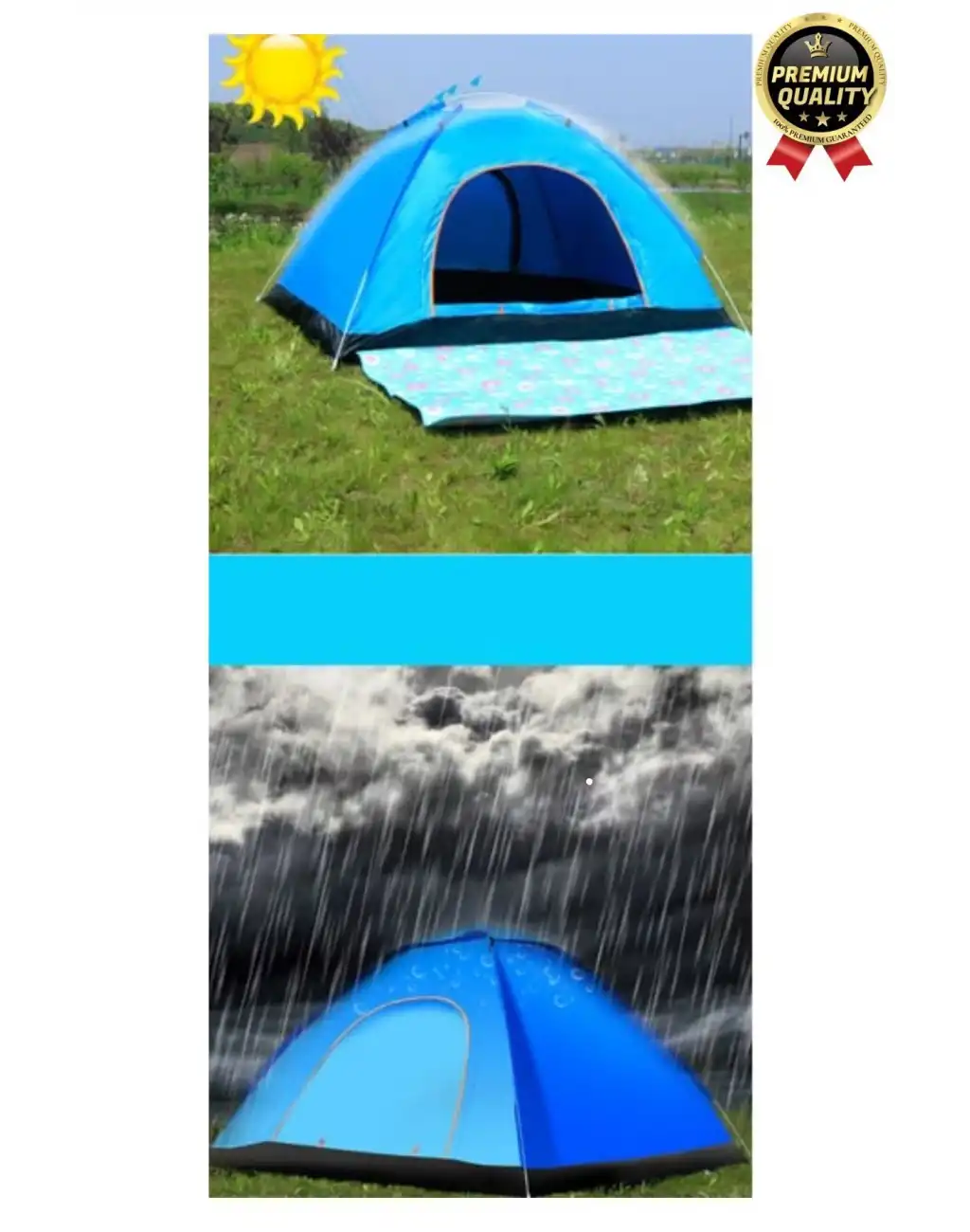 Ultra Dayanıklı Kolay Kurulum Taşıma Çantalı Su Geçirmez Sineklikli Tüllü 6 Kişilik Kamp Çadırı