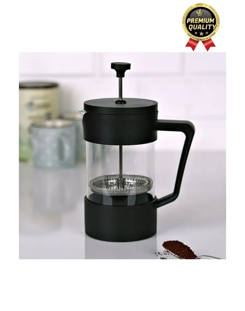 Premium Kalite Dayanıklı Isıyı Koruyan Filtre Kahve Bitki Çayı Demleme Siyah French Press 200 ml
