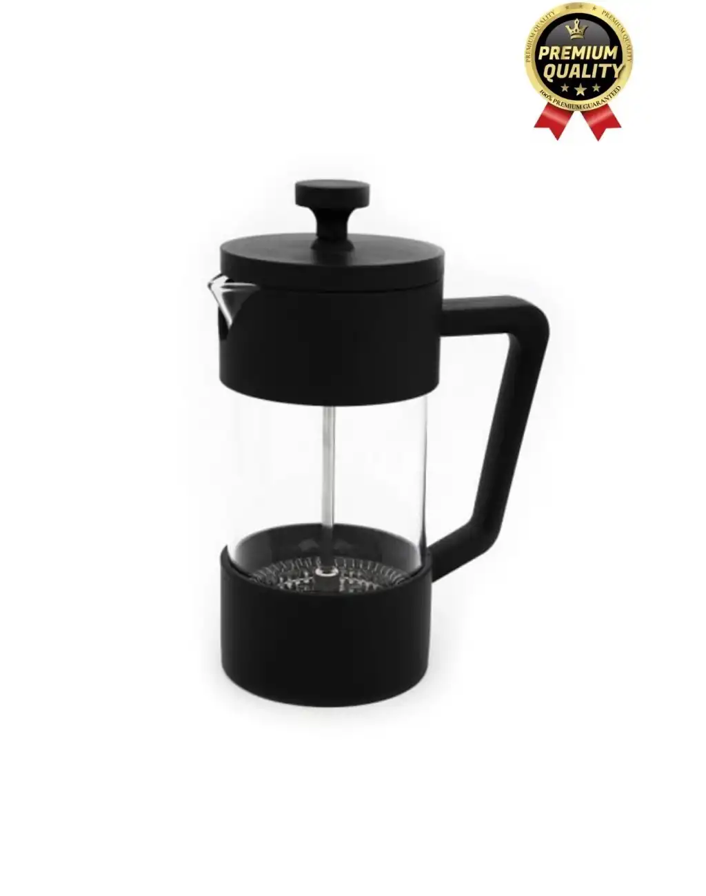 Premium Kalite Dayanıklı Isıyı Koruyan Filtre Kahve Bitki Çayı Demleme Siyah French Press 200 ml