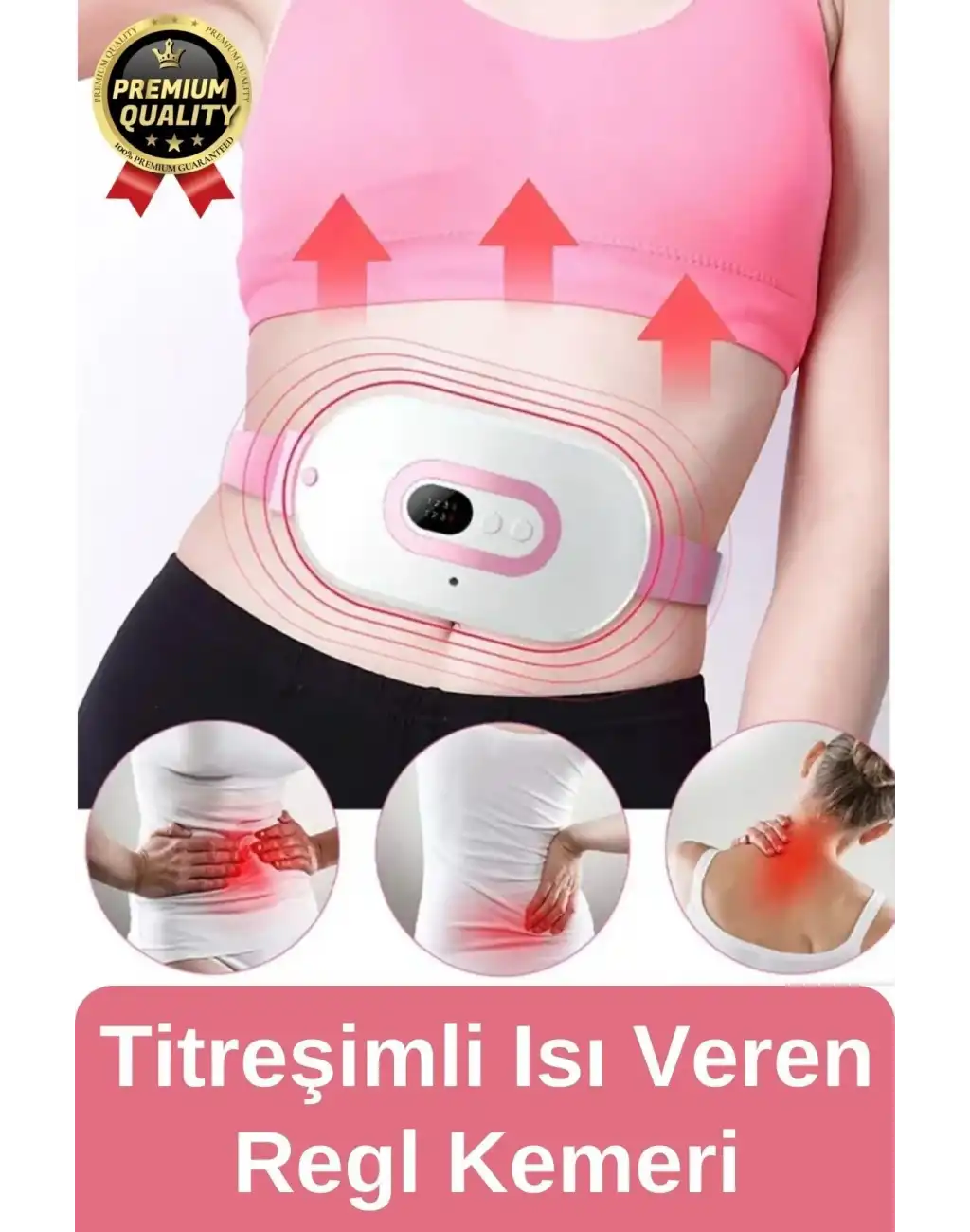 Kadınlar İçin Titreşimli Isı Veren Ağrı Azaltan Sıcak Tutan Dijital Özel Gün Regl Adet Bel Kemeri