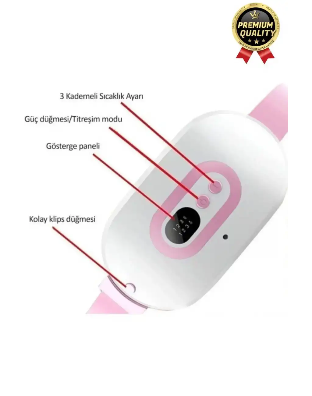 Kadınlar İçin Titreşimli Isı Veren Ağrı Azaltan Sıcak Tutan Dijital Özel Gün Regl Adet Bel Kemeri