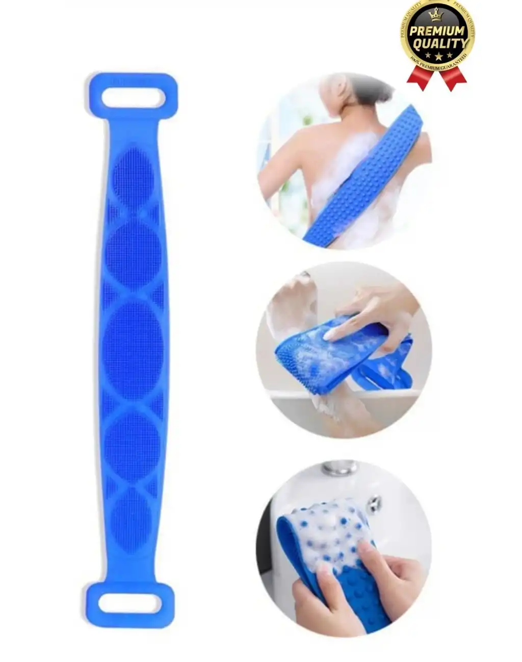 Yıkanabilir Back Scrubber Masaj Etkili Silikon Çift Taraf Duş Lifi Banyo Sırt Kesesi Büyük Boy 70cm