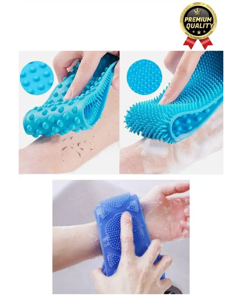 Yıkanabilir Back Scrubber Masaj Etkili Silikon Çift Taraf Duş Lifi Banyo Sırt Kesesi Büyük Boy 70cm