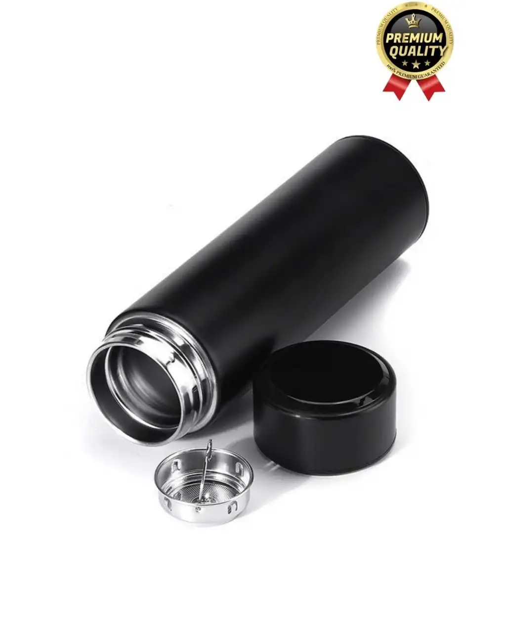 Premium Alite Gıda Sınıfı 201 Paslanmaz Çelik Sıcaklık Göstergeli Sızdırmaz Dijital Led Siyah Termos