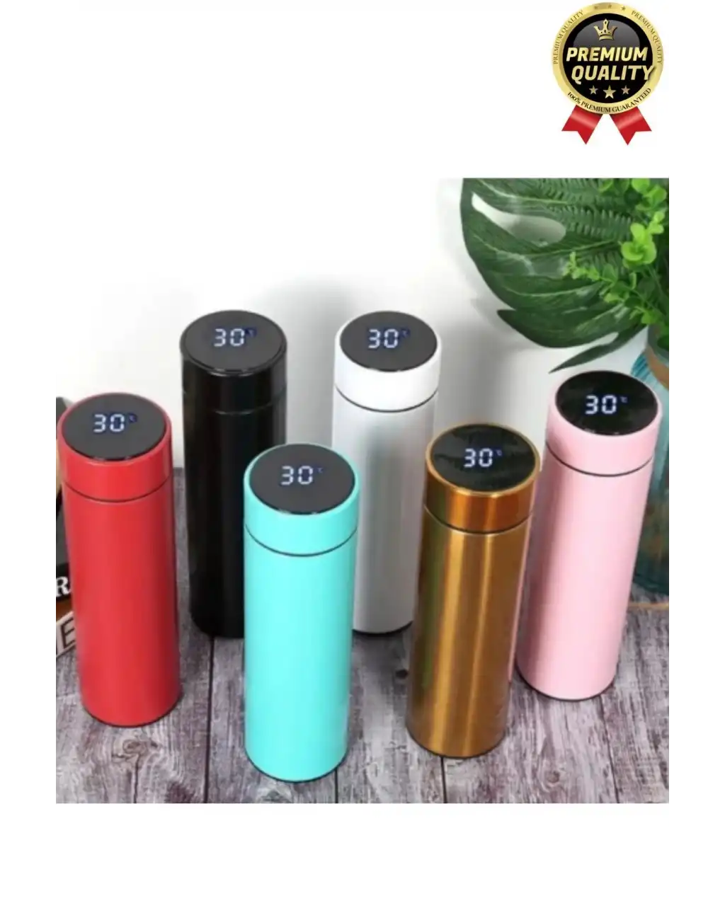 Premium Alite Gıda Sınıfı 201 Paslanmaz Çelik Sıcaklık Göstergeli Sızdırmaz Dijital Led Siyah Termos