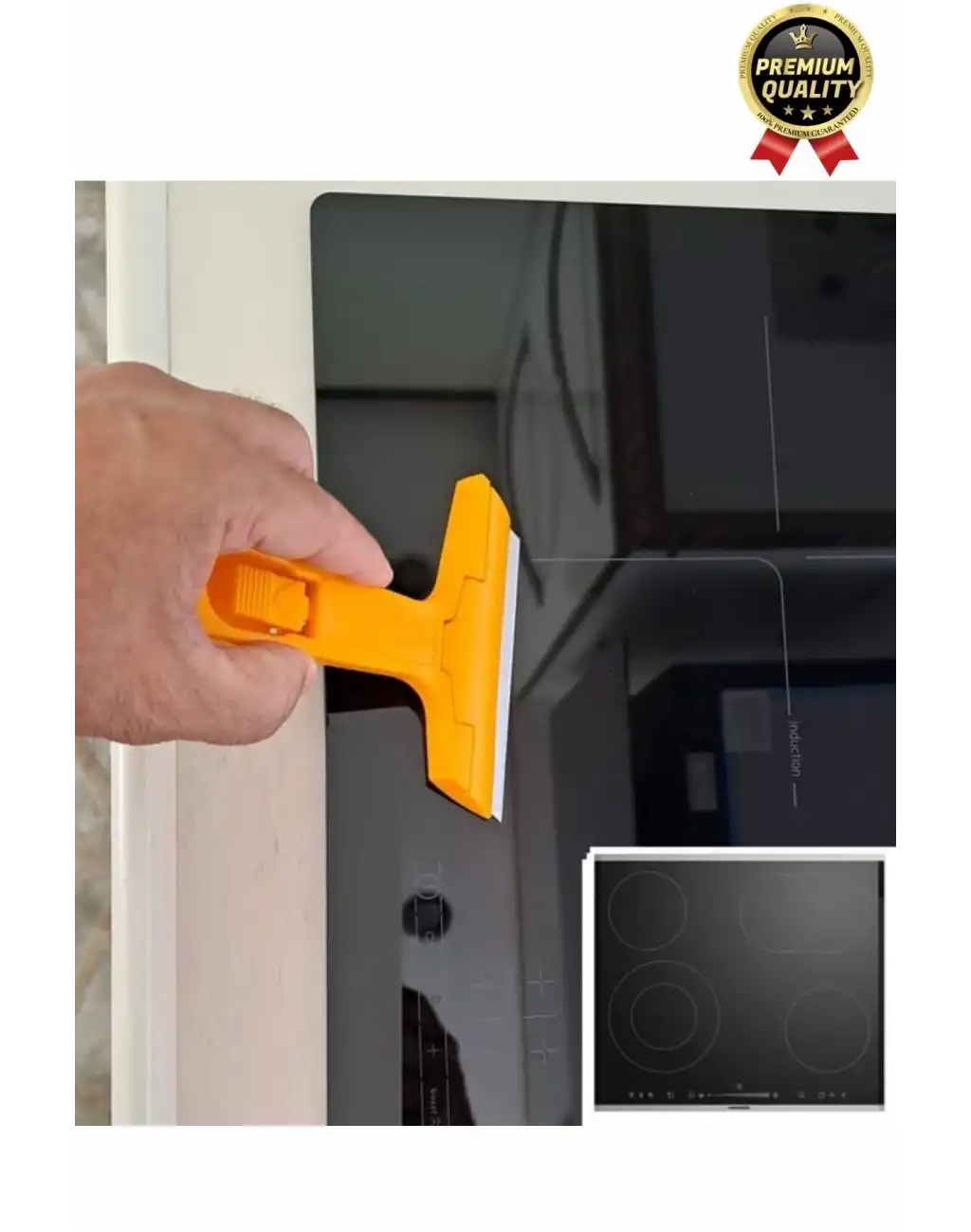 Çok Fonksiyonlu Cam Seramik Ocak Fayans Derz Boya Kısa Saplı 2 Adet Yedekli Sökücü Kazıma Bıçağı