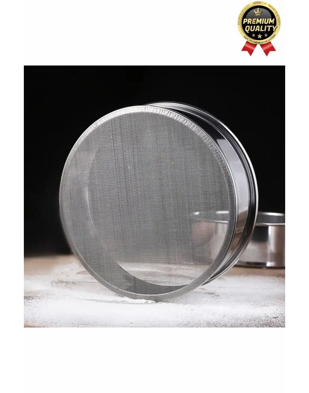Premium Sağlam Paslanmaz Çelik Ultra İnce Örgü Filtre Mutfak Süzgeç 3lü Un Şeker Pirinç Eleği Seti