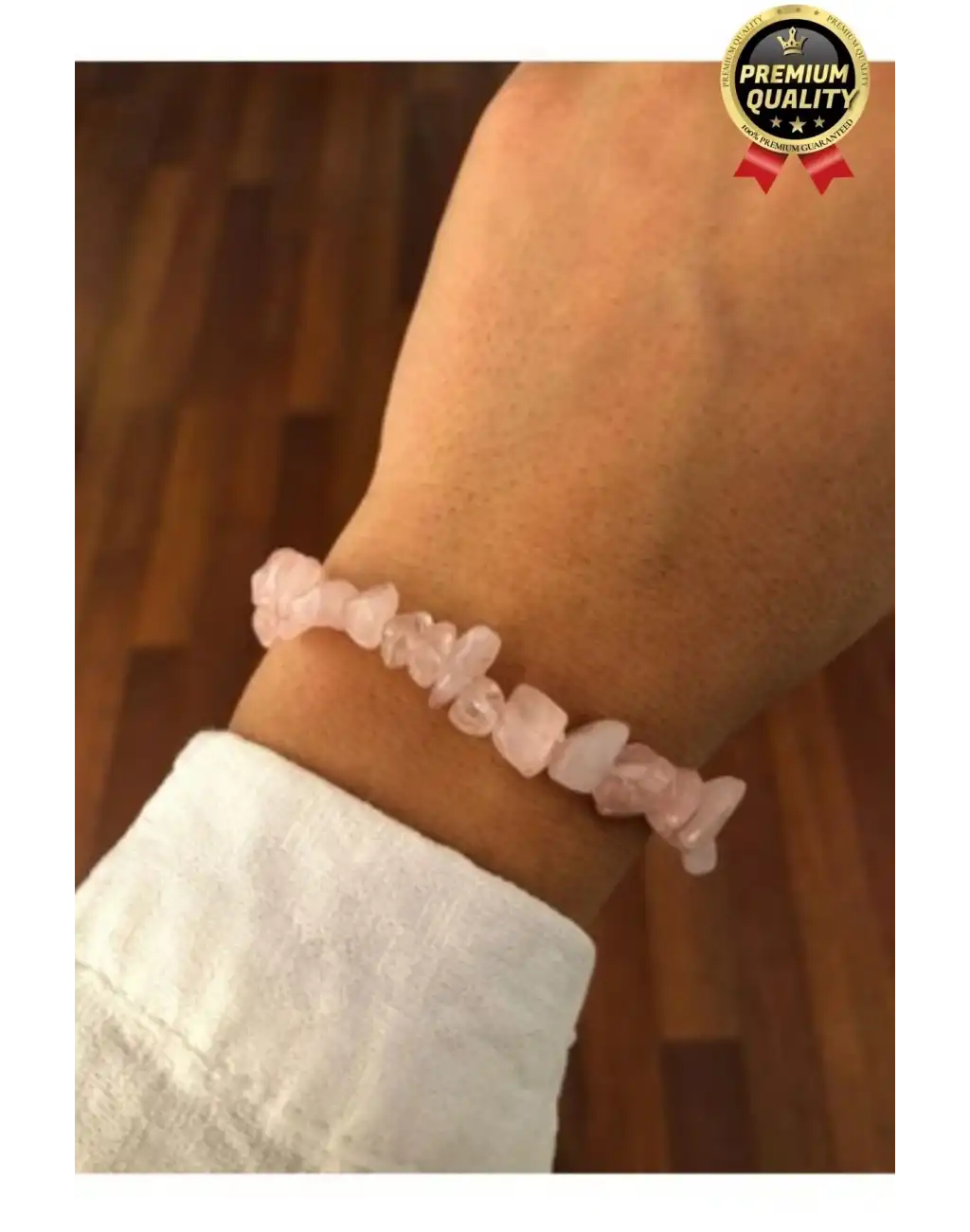 Özel Üretim Enerji Yükselten Esnek Ip Yengeç Burcu Gerçek Pembe Kuvars Doğal Taş Unisex Bileklik