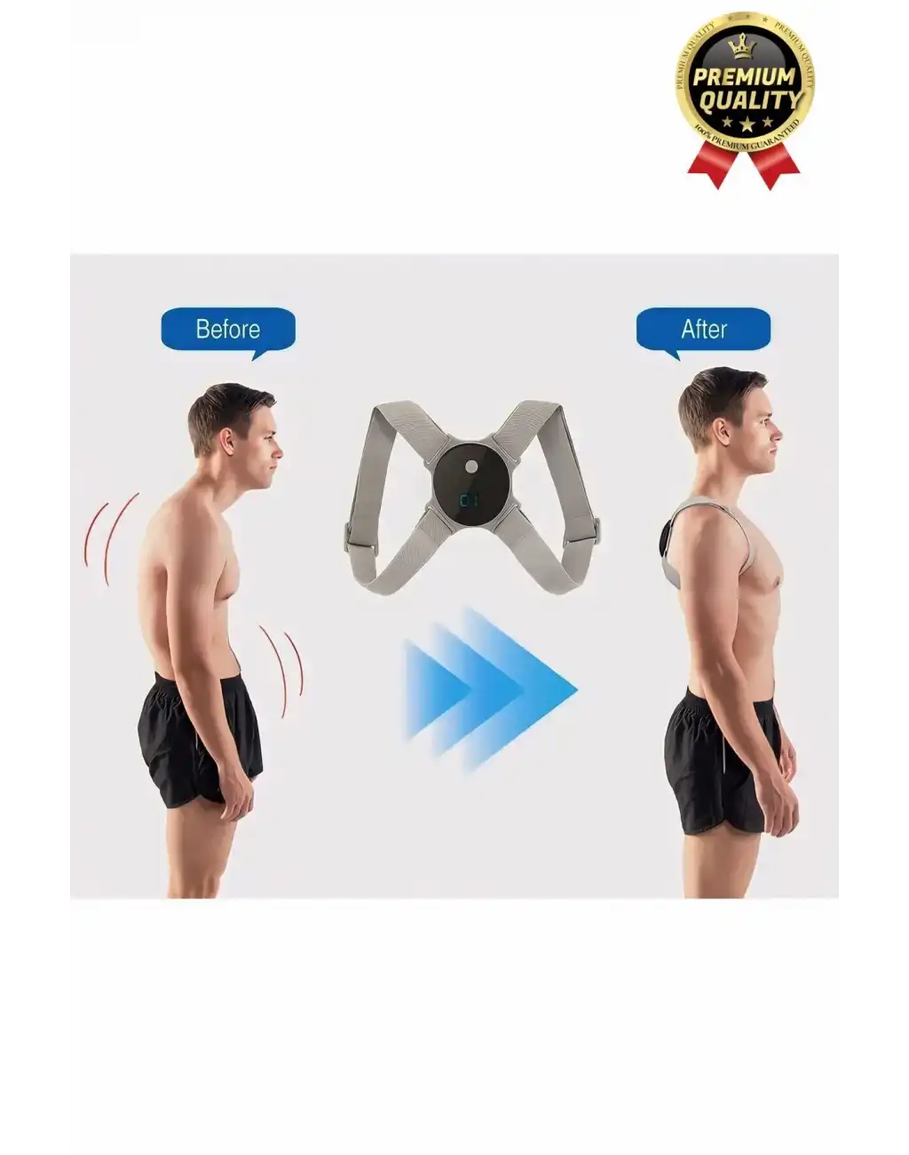 Kamburluk Önleyici Destek Şarjlı Sensörlü Ayarlanabilir Titreşimli Akıllı Dik Duruş Sırt Korsesi