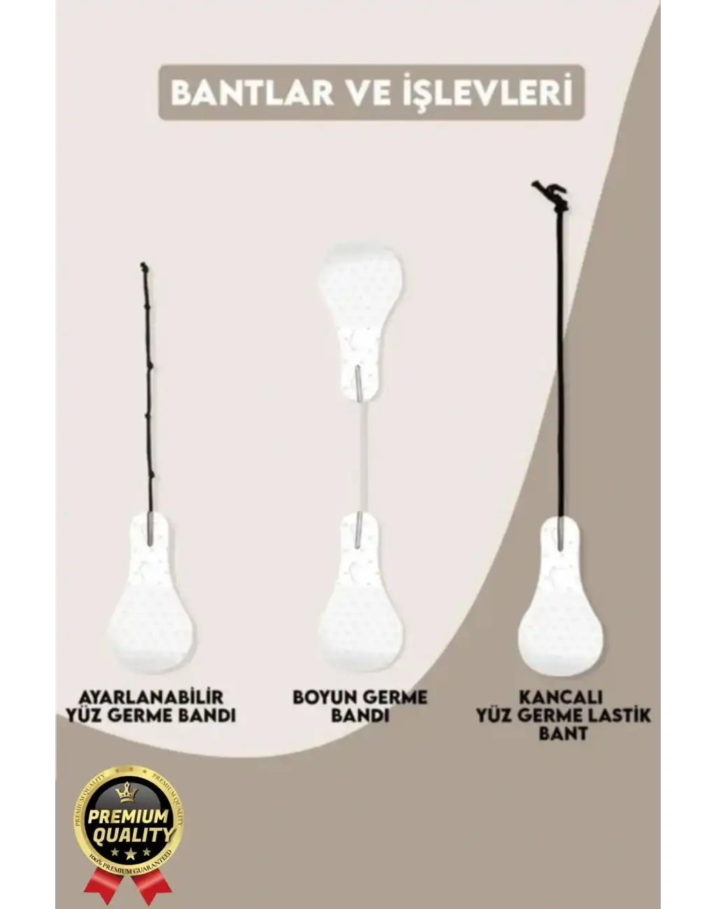 Çok Amaçlı Estetik Günlük Lastikli Yüz Kaş Göz Boyun Vücut Kaz Ayağı İpli Gerdirme Bantları 3lü Set