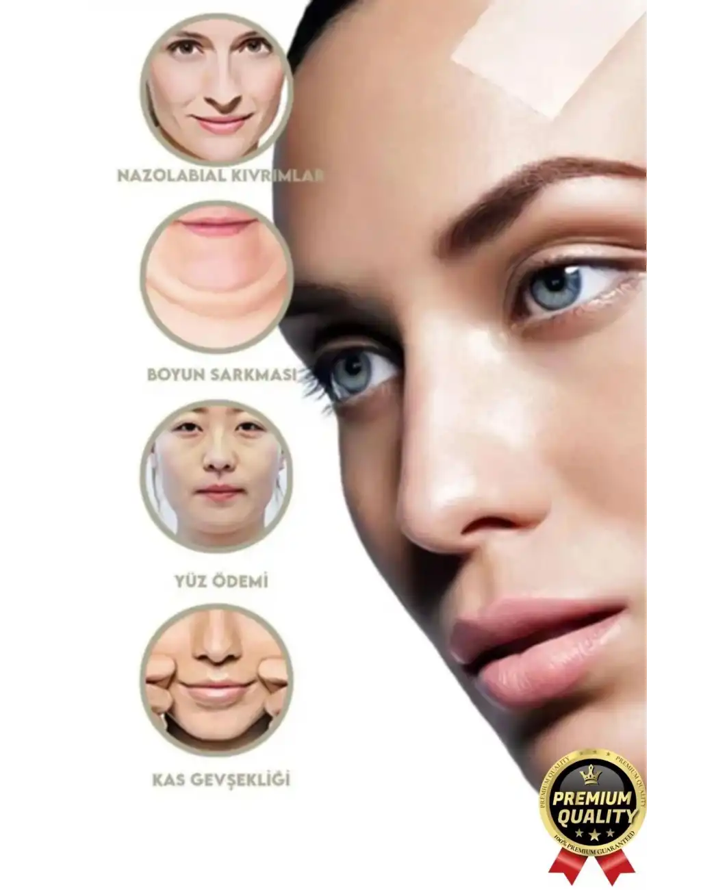 Çok Amaçlı Estetik Günlük Lastikli Yüz Kaş Göz Boyun Vücut Kaz Ayağı İpli Gerdirme Bantları 3lü Set