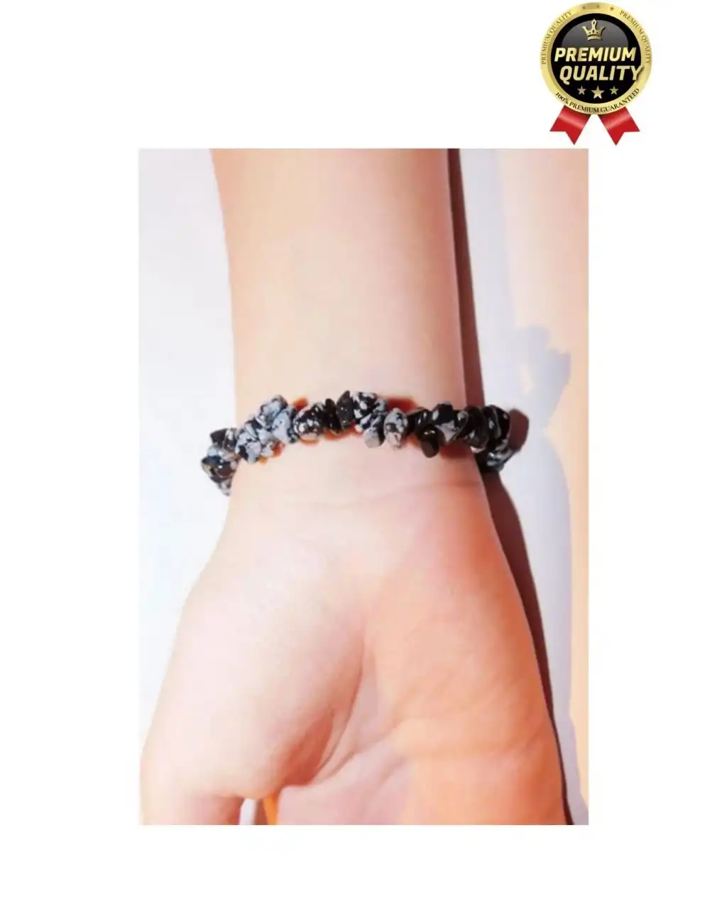 Özel Üretim Enerji Yükselten Esnek İp İkizler Burcu Gerçek Siyah Obsidyen Doğal Taş Unisex Bileklik