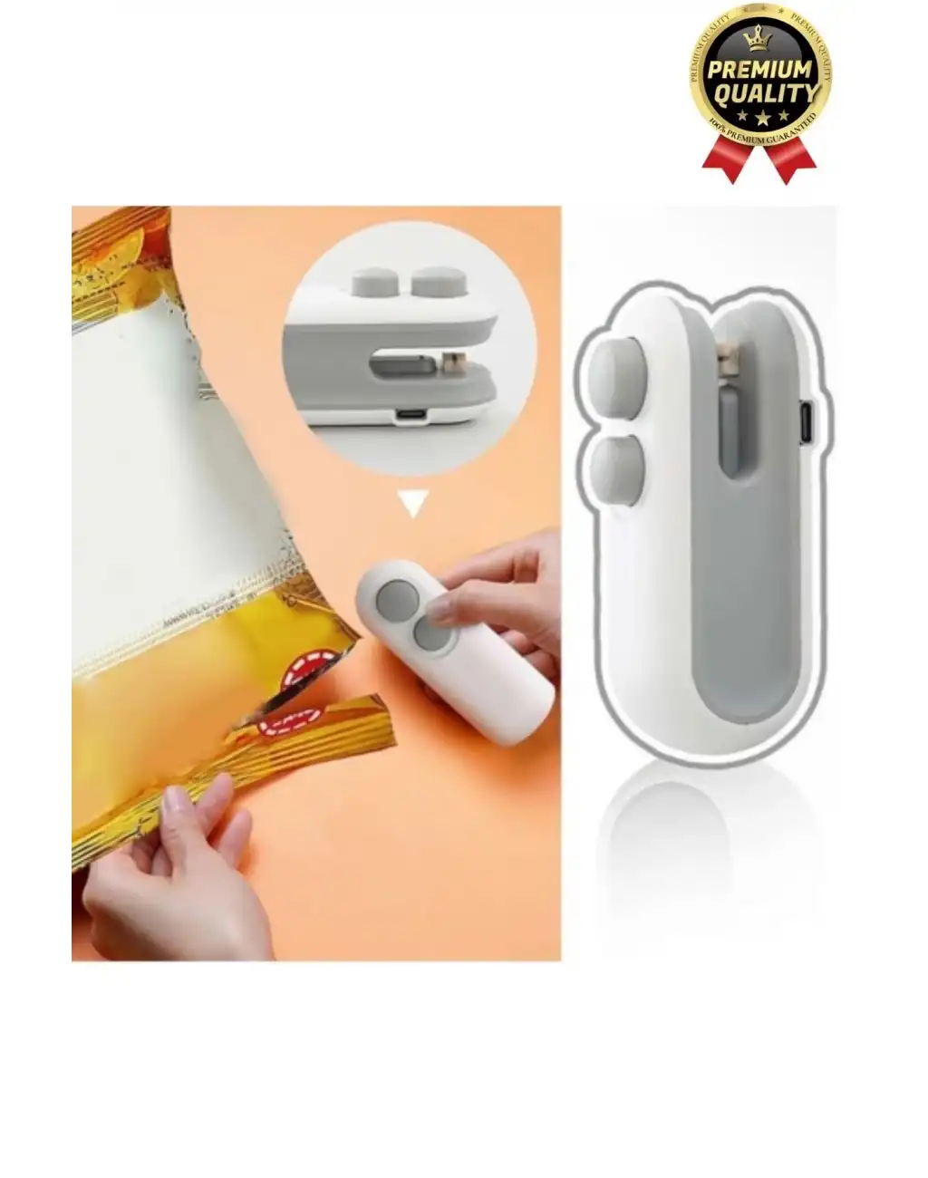 Çok Fonksiyonlu Isıya Gerek Duymayan 400mAh Şarj Edilir Mini Poşet Ambalaj Ağzı Kapatıcı Ve Kesici