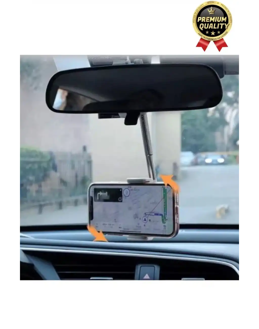 Çok Amaçlı Dayanıklı 360 Derece Dönebilen Ayarlanabilir Dikiz Aynasına Takılabilen Telefon Tutucu