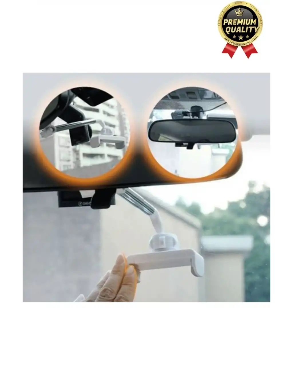 Çok Amaçlı Dayanıklı 360 Derece Dönebilen Ayarlanabilir Dikiz Aynasına Takılabilen Telefon Tutucu