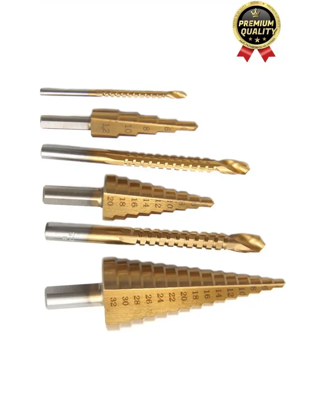 Çok Fonksiyonlu Çift Yiv Sistemli Kademeli Çatlatmadan Kesim Matkap Ucu Sac Delme 6 Parça Panç Seti