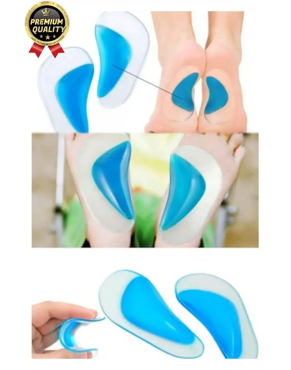 Çok Amaçlı Rahat Anatomik Boşluk Doldurucu Jel Düz Taban Önleyici Ark Destek Silikon Ayak Tabanlığı